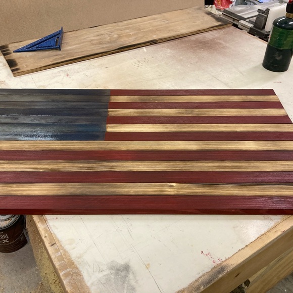 Handcrafted Rustic American Flag - Picture 3 of 10